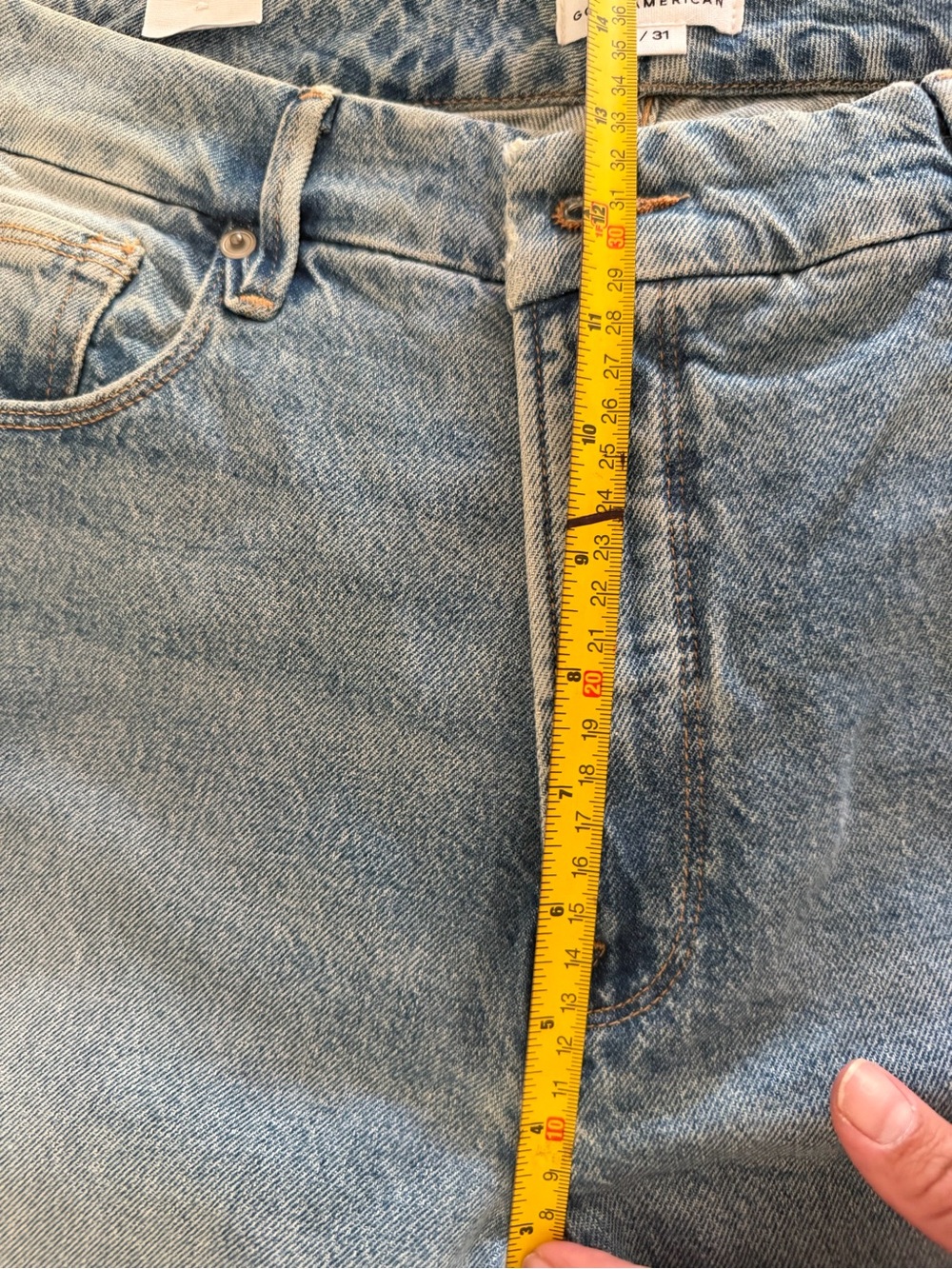 Good American Good Classic Skinny Jeans Womens 12 31 Light Wash Distressed NWT - Picture 5 of 9